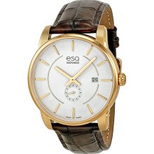 ESQ Movado Capital Mens Rose Gold-Tone Watch Silver Dial 07301414