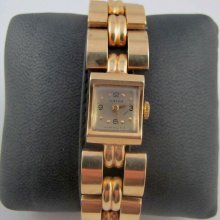 Fabulous Omega 17 Jewel Lady's Bracelet Watch, 14K Red Gold - c 1940