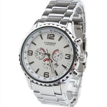 Fashion Men's Silver Dial Band Sliver Wrist Watch