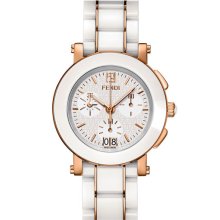 Fendi Large Ceramic Chronograph Watch White