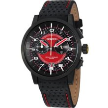 Ferrari Men's Granturismo Swiss Made Quartz Chronograph Perforated Leather Strap Watch