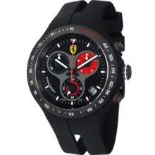 Ferrari Men's Jumbo Swiss Made Quartz Chronograph Black Rubber Strap Watch