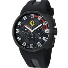Ferrari Men's 'Podium' Black Dial Chronograph Quartz Strap Watch
