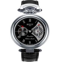 Fleurier 44 Tourbillon 7 Days Amadeo (WG / Black Enamel-MOP / Leather Strap)