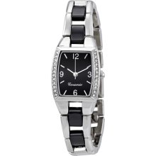 FMD Black Dial Silver-tone and Ceramic Ladies Watch ZRT90002