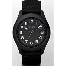 Fossil Casual Collection Nylon Three Hand Black Dial Men's watch