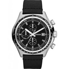 Fossil CH2810 Stainless Steel Case Quartz Chronograph Black Dial Black