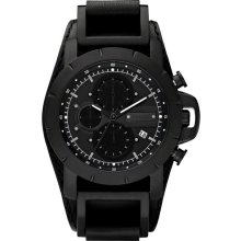 Fossil Chronograph Black Leather Mens Watch JR1223