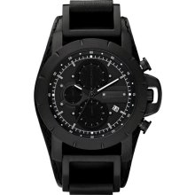Fossil Chronograph Black Leather Mens Watch JR1223