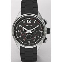 Fossil Chronograph Black Silicone Strapped Steel Men's Watch CH2697