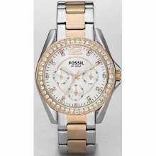Fossil Chronograph Riley Two Tone Ladies Watch