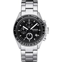 Fossil Decker Stainless Steel Watch With Black Dial