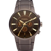 Fossil Dress Chronograph Stainless Steel Watch Brown - FS4357