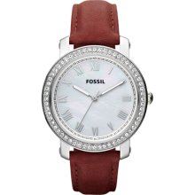 Fossil Emma Leather - Red Women's watch #ES3190