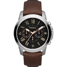 FOSSIL FOSSIL Grant Chronograph Leather Watch - Brown