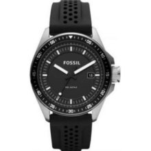 Fossil Gent's Black Analogue Silicone Strap AM4384 Watch