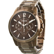 Fossil Grant Chronograph Brown Ion-plated Mens Watch FS4608