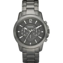 Fossil Grant Chronograph Smoky Grey Stainless Steel Bracelet Mens Watch Fs4584