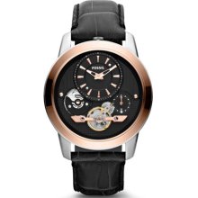 Fossil Grant Twist Leather Watch Black - ME1125