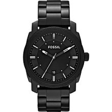 Fossil Machine Three Hand Stainless Steel Watch Black - FS4775