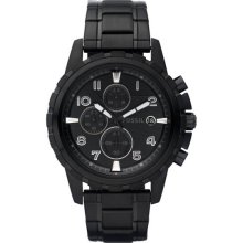 Fossil Men's Black Stainless Steel Case and Bracelet Black Dial Chronograph FS4646