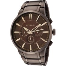 Fossil Men's Chronograph Brown Dial Brown Ion Plated Stainless Steel