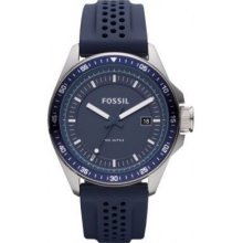 Fossil Mens Decker Analog Stainless Watch - Blue Rubber Strap - Blue Dial - AM4388