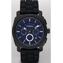 Fossil Men's FS4605 Blue Dial Silicon Strap Dress Watch