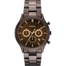 Fossil Men's FS4670 Brown Stainless-Steel Quartz Watch with Brown ...