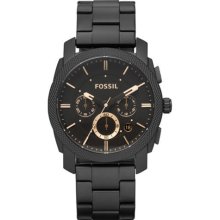 Fossil Men's FS4682 Black Stainless-Steel Quartz Watch with Black Dial