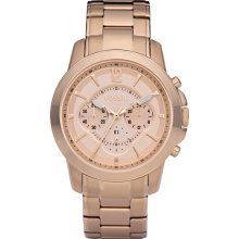 Fossil Mens Grant Chronograph Stainless Watch - Rose Gold Bracelet - Rose Gold Dial - FS4635