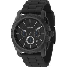 Fossil Mens Machine Black Silicone Watch