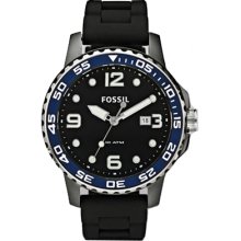 Fossil Mens Sport Black Ceramic & Silicone Watch Ce5004