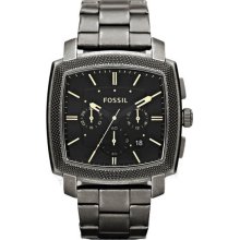 Fossil Men's Stainless Steel Case and Bracelet Black Dial Chronograph JR1397