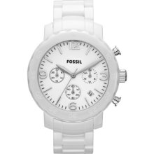 Fossil Natalie Chronograph Ceramic Watch - White - CE1075