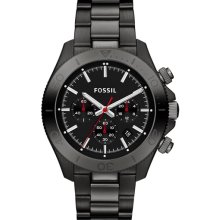 Fossil 'Retro Traveler' Chronograph Bracelet Watch, 45mm Black