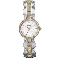 Fossil Round Glitz Watch In Two Tone