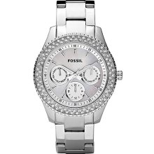 Fossil Stella Crystal Watch In Silver