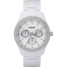 Fossil Stella Day Date Display Quartz White Dial Ladies Watch ES1967