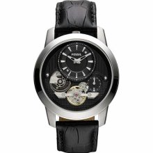 Fossil Twist Black Croc Leather Mens Watch