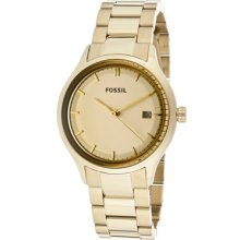 Fossil Watches Women's Beige Dial Gold Tone Ion Plated Stainless Steel