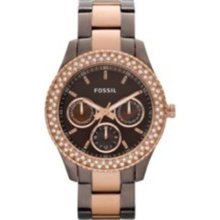 Fossil Women's ES2955 Brown Stainless-Steel Quartz Watch with Bro ...