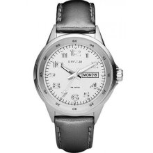 Fossil Womens Maddox Analog Stainless Watch - Gray Leather Strap - White Dial - AM4337