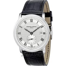 Frederique Constant Classics Silver Dial Black Leather Mens Watch ...