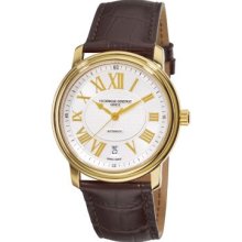 Frederique Constant Men's Persuasion Swiss Automatic Gold-tone Brown Leather Strap Watch