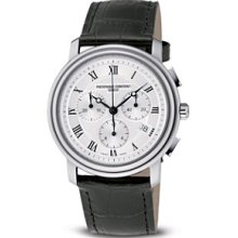 Frederique Constant Men's 'Persuasion' Silver Dial Black Strap Watch