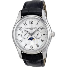 Frederique Constant Silver Dial Leather Mens Watch FC-360RM6B6