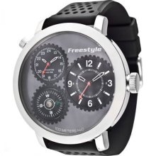 Freestyle 101163 Men's Passage Grey Dial Dual Time Silicone Strap Comp