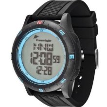Freestyle Mens Navigator Multifunction Plastic Watch - Black Rubber Strap - Blue Dial - 101157