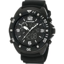 Freestyle Mens Precision 2.0 Ana-Digi Stainless Watch - Black Rubber Strap - Black Dial - FS85008
